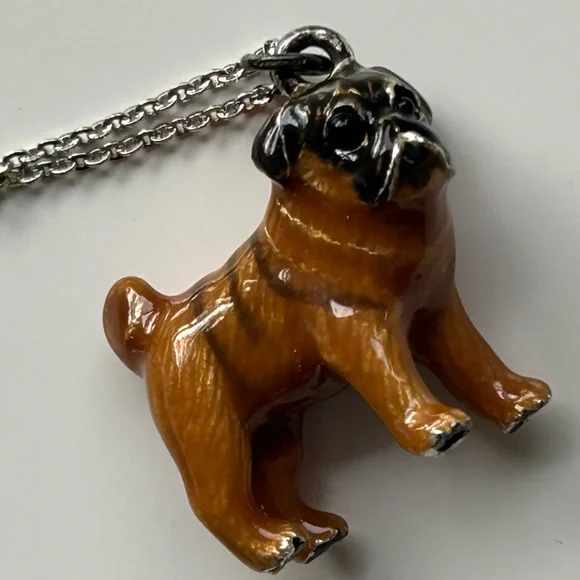 Fawn Pug Pendant Necklace - Picture 2 of 9